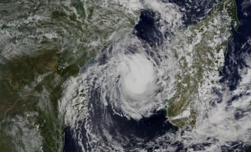 outer space view of Tropical Cyclone Freddy