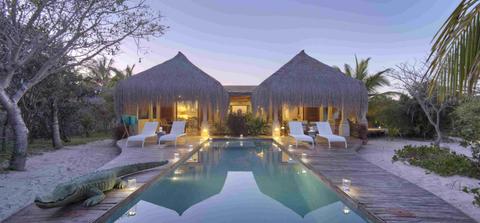 the lodges at Azura Benguerra with pool courtyard
