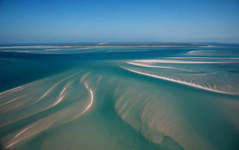 An aerial view of Azura Benguerra island