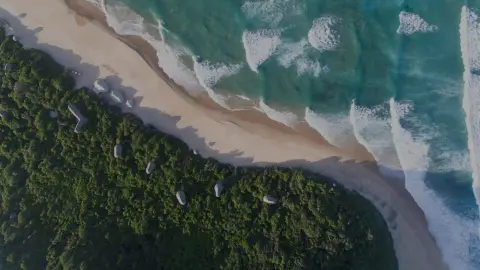 aerial view of anvil bay in mozambique
