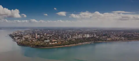 Maputo city aerial view from the sky